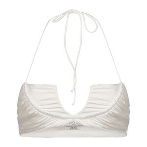 Chic White Halter Bikini Top